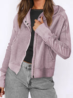 Load image into Gallery viewer, Quilted Hoodie Jacket Loungewear Cropped Knit Top N6A184