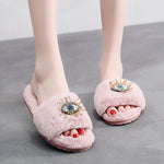 Load image into Gallery viewer, Googly Eyes Plush Slippers Women Indoor Outdoor M5A286