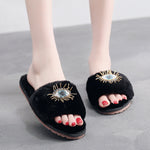 Load image into Gallery viewer, Googly Eyes Plush Slippers Women Indoor Outdoor M5A286