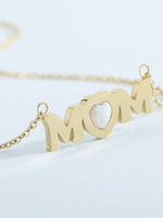 Load image into Gallery viewer, MOM Opal Heart Pendant Titanium Steel Necklace N6D538