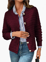 Load image into Gallery viewer, Solid Knit Cardigan Women Office Casual N6A206