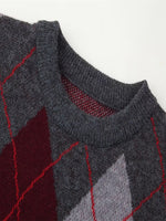 Load image into Gallery viewer, Simple Loose Jacquard Diamond Knit Pullover Women N6G156