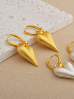 Load image into Gallery viewer, Color Block Brushed Heart Stud Earrings N6C062