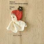 Load image into Gallery viewer, Red Riding Hood Fabric Brooch Storybook Girl Pin N6G025