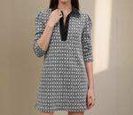 Load image into Gallery viewer, Houndstooth Knit Shirt Dress Women N5A709