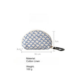 Load image into Gallery viewer, Embroidered Cotton Linen Keychain Pouch Lipstick Bag N6G110