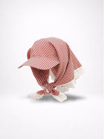 Load image into Gallery viewer, Gingham Lace Trim Headscarf Hat Women N6C365