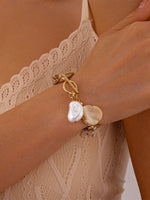 Load image into Gallery viewer, Ocean Beach Shell Faux Pearl Geometric Bracelet N6A164