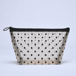 Load image into Gallery viewer, Beige Mesh Black Heart Makeup Pouch Women N6B151