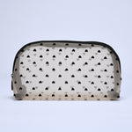 Load image into Gallery viewer, Beige Mesh Black Heart Makeup Pouch Women N6B151