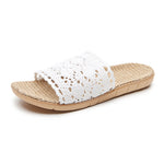 Load image into Gallery viewer, Linen Openwork Non-Slip Slippers Women N6C229