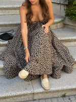 Load image into Gallery viewer, Leopard Print Backless Tie Detail Slip Dress Women N6D213