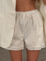Load image into Gallery viewer, Lace Trim Loose Cotton Shorts Women Casual N6A192
