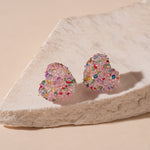 Load image into Gallery viewer, Resin Heart Studs Pastel Hypoallergenic S5P080