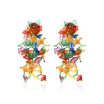 Load image into Gallery viewer, Hand Woven Floral Drop Earrings Polymer S5P170