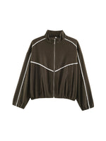 Load image into Gallery viewer, Colorblock Trim Stand Collar Jacket & Pants Set Women N6H129