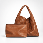 Load image into Gallery viewer, Women's PU Woven Bucket Tote Bag N6J156