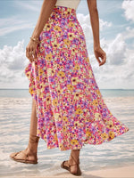 Load image into Gallery viewer, Tie Side Slit Floral Midi Skirt Women N6A107