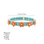 Load image into Gallery viewer, Bohemian Floral Cuff Enamel Steel Adjustable S5P076