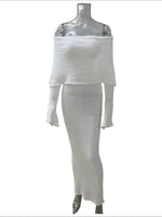 Load image into Gallery viewer, Beach Knit 1shoulder Long Sleeve Long Dress Women N6A063