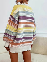 Load image into Gallery viewer, Rainbow Stripe Sweater Mid Weight Multi N5Z887