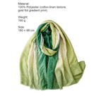Load image into Gallery viewer, Cotton Linen Feel Gold Foil Gradient Scarf Shawl N6H256