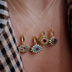 Load image into Gallery viewer, Crystal Pendant Steel Gold Color Drip Enamel S5P239