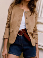 Load image into Gallery viewer, Chanel Style Short Jacket Women Camel N5A501