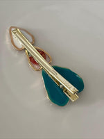 Load image into Gallery viewer, Enamel Vintage Flower Pearl Heart Hair Clip N6A181