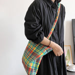 Load image into Gallery viewer, Iridescent Tartan Shoulder Bag Pure Cotton S5P272