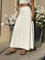 Load image into Gallery viewer, Drawstring A-Line Maxi Skirt with High-Low Hem N6B058