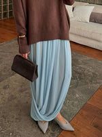 Load image into Gallery viewer, Flowy Chiffon Maxi Skirt Women Office N6D009