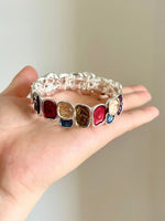 Load image into Gallery viewer, Enamel Square Geometric Stretch Bangle Women N6C219