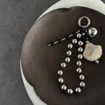 Load image into Gallery viewer, Silver Tone Beaded Keychain Minimalist Bag Charm N6G033