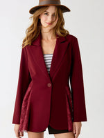 Load image into Gallery viewer, Lace Trim Slim Fit Blazer Women N6C118