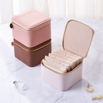 Load image into Gallery viewer, 6 Layer Travel Jewelry Organizer Box Leather S5P836