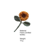 Load image into Gallery viewer, Hand Knit Sunflower Brooch Fabric Flower Pin N6G038
