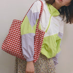 Load image into Gallery viewer, Grid Canvas Shoulder Bag Everyday Casual Tote N6F109