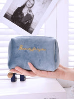 Load image into Gallery viewer, Fur Embroidery Makeup Bag Travel Organizer Women N6B114