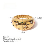 Load image into Gallery viewer, Hexagon Star Ring Steel Rhodium Plated Lightweight S5P064