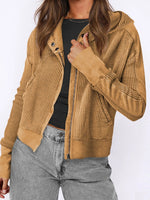 Load image into Gallery viewer, Quilted Hoodie Jacket Loungewear Cropped Knit Top N6A184