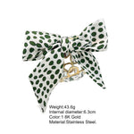 Load image into Gallery viewer, Titanium Steel Scarf Bangle Green Polka Dot Designer N6F277