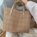 Load image into Gallery viewer, Plaid Handheld Tote Bag Women Thickened Leather S5P660