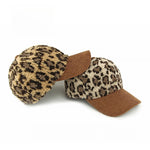 Load image into Gallery viewer, Leopard Baseball Cap Women Faux Shearling Winter M5A302