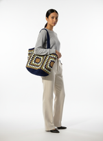 Load image into Gallery viewer, Handmade Cotton Woven Crochet Tote Beach Bag N6A082