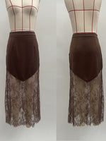 Load image into Gallery viewer, Sexy Lace Trim Bodycon Midi Skirt Women N6A170