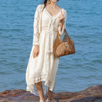 Load image into Gallery viewer, Handwoven Maple Bead Large Woven Bag Women S5P970