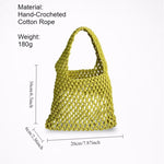 Load image into Gallery viewer, Crochet Cotton Rope Wristlet Beach Bag Inner Pocket N6E123