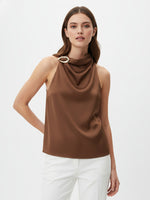 Load image into Gallery viewer, Golden Halter Neck Sleeveless Top Women N6C271