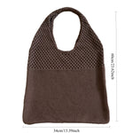 Load image into Gallery viewer, Women's Woven Cutout Knit Bucket Tote Bag N6J171